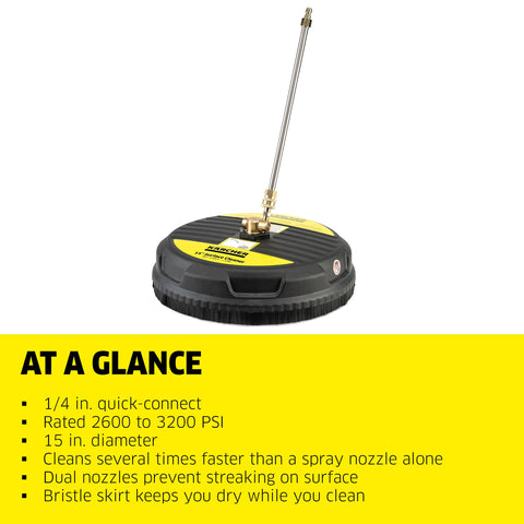 Kärcher surface cleaner quick-connect attachment fits most pressure washers.
