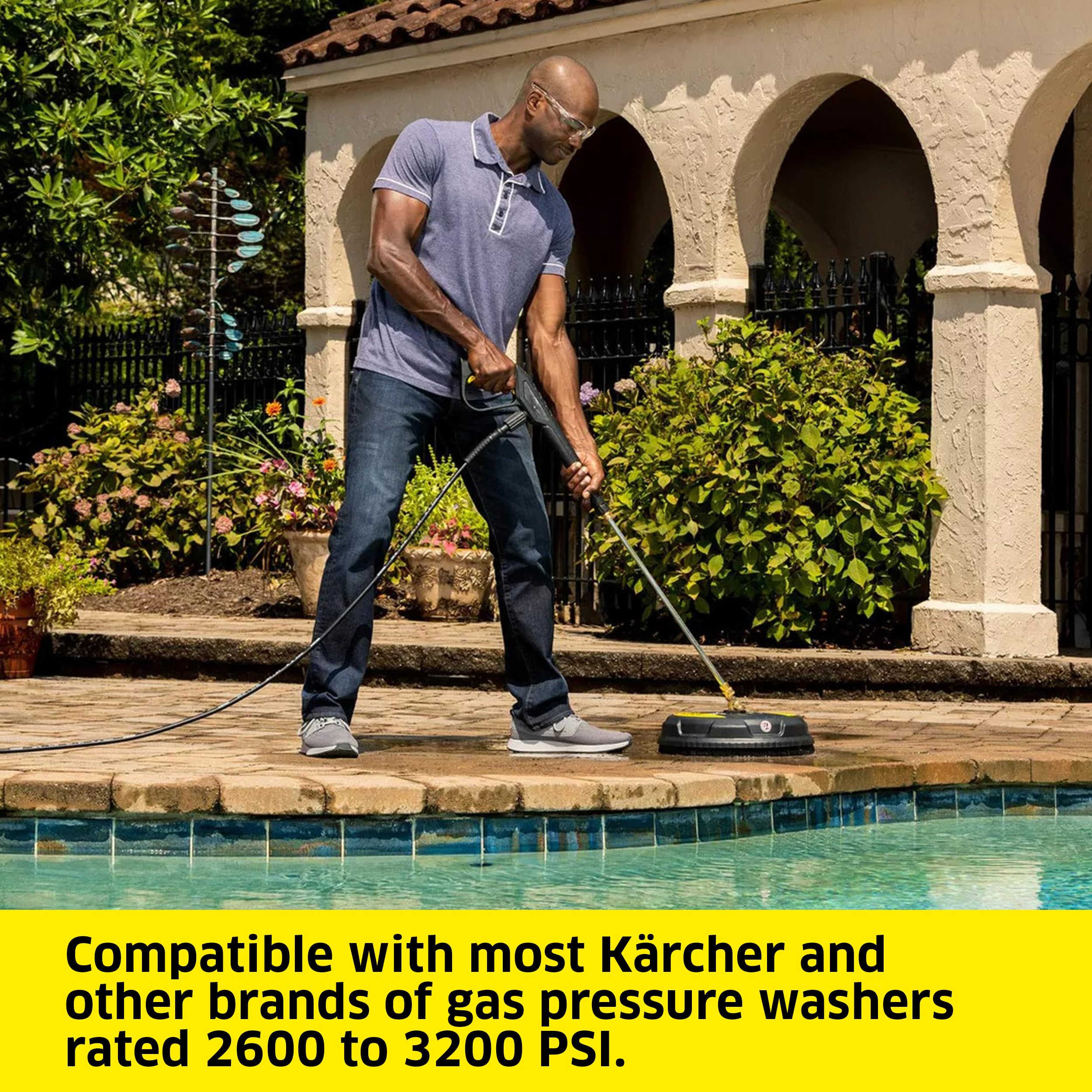 Kärcher two-nozzle assembly enables faster wide-area cleaning.