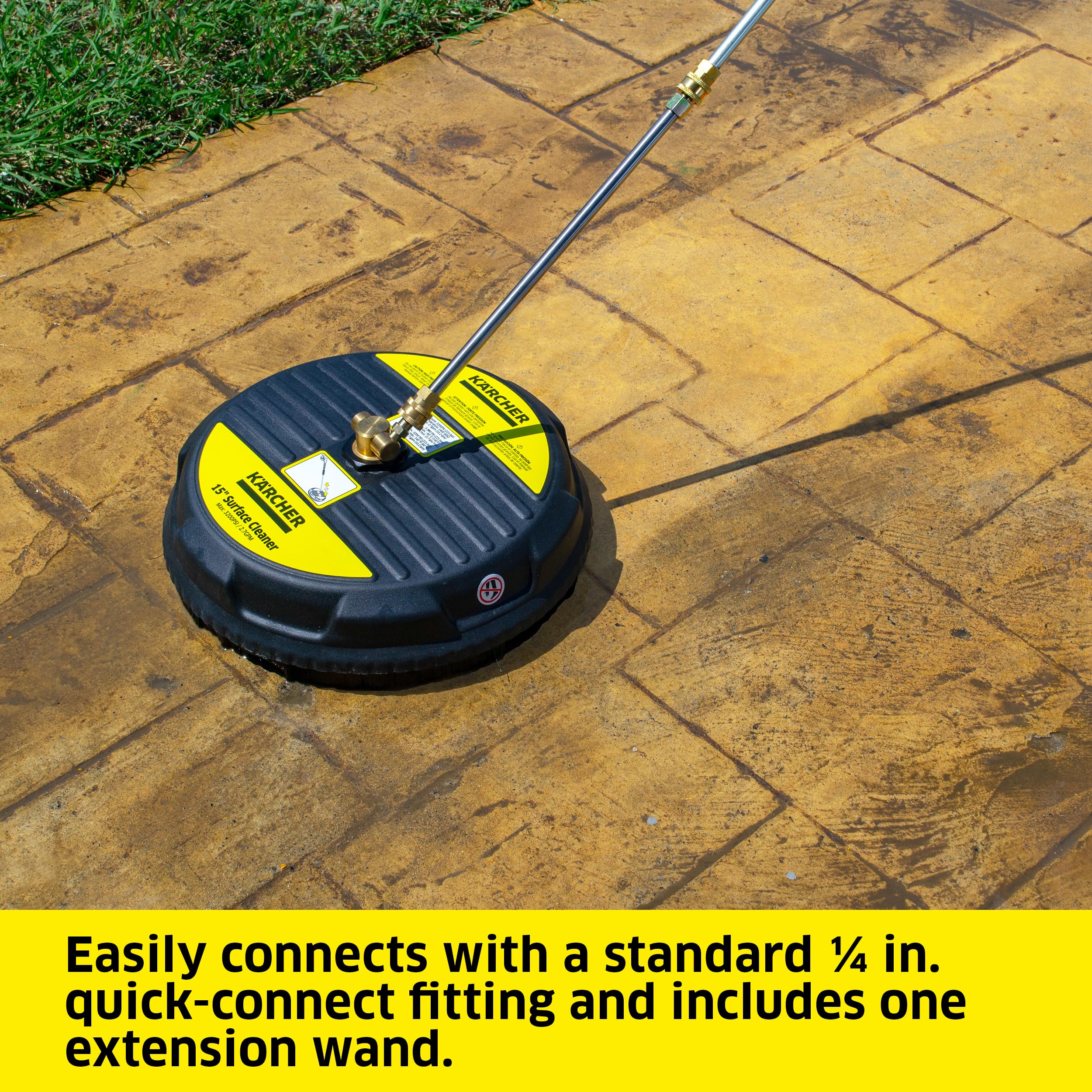 Kärcher wide-area cleaning covers a large surface efficiently.
