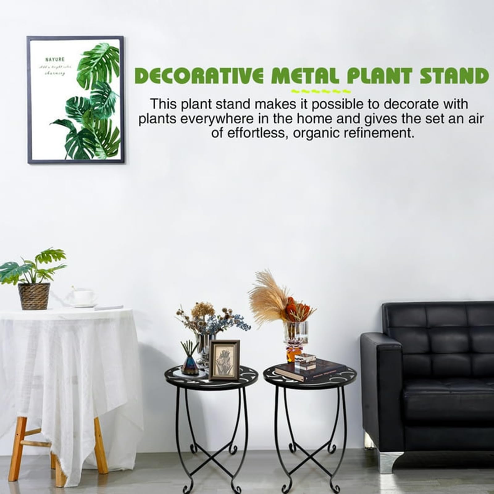 Kaesithar multi-purpose end table suits plants, drinks, or towels.