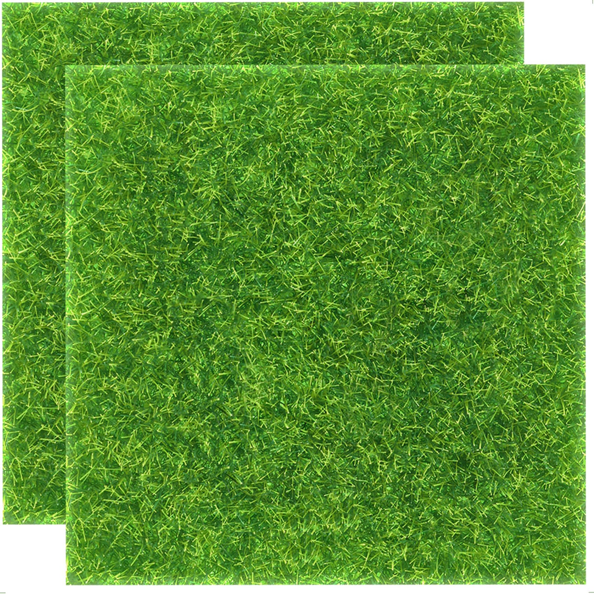 KAEZDD artificial grass squares 12x12 on tabletop for DIY crafts and décor.