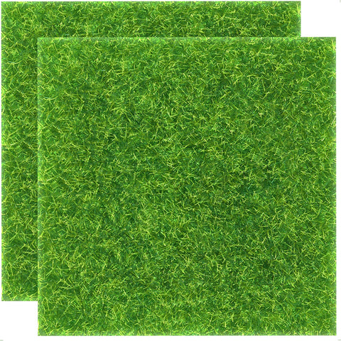 KAEZDD artificial grass squares 12x12 on tabletop for DIY crafts and décor.