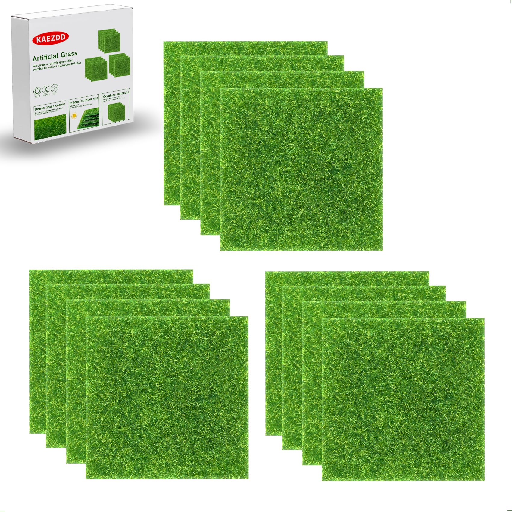KAEZDD fake grass tile for mini garden, adds realistic greenery to tiny landscapes.