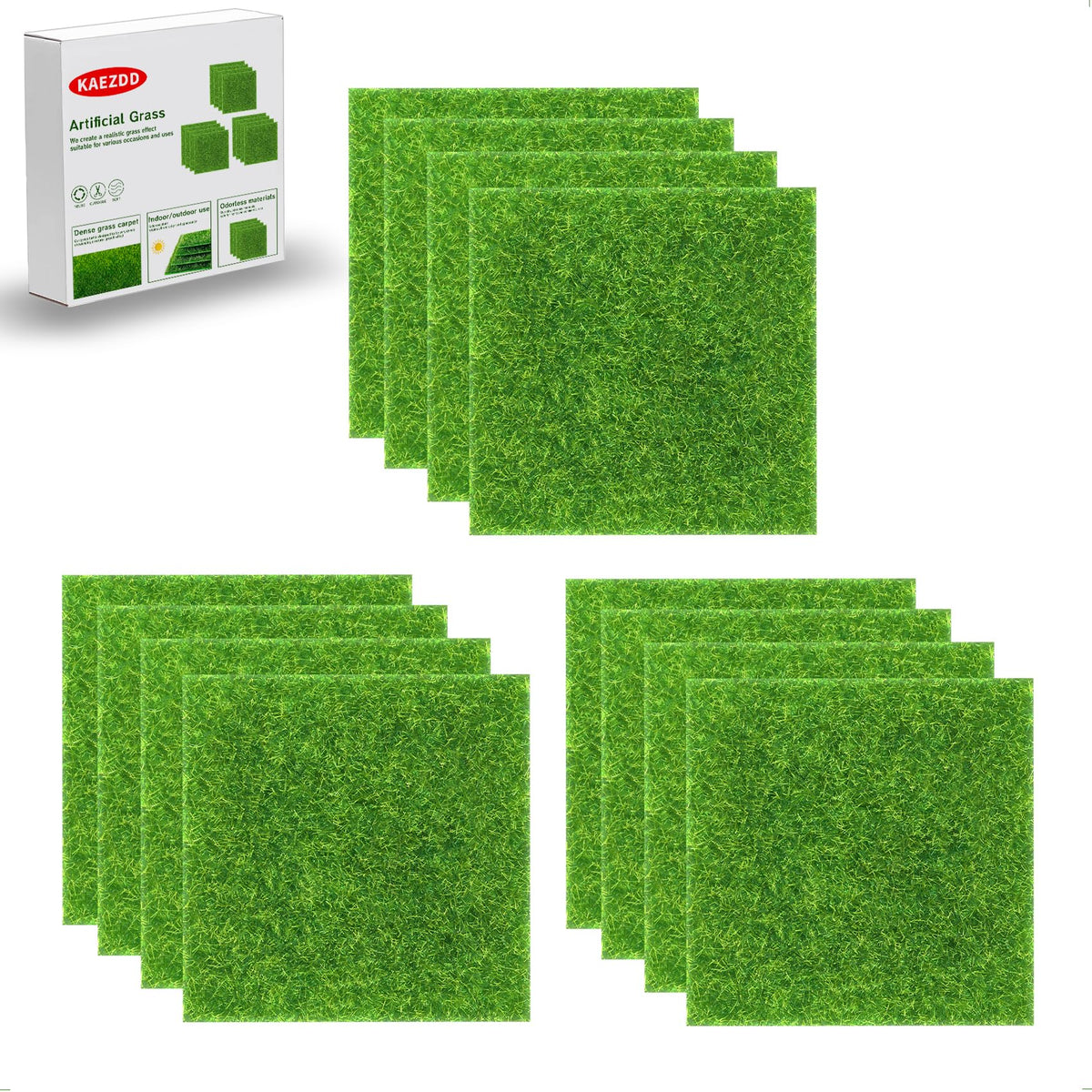 KAEZDD fake grass tile for mini garden, adds realistic greenery to tiny landscapes.