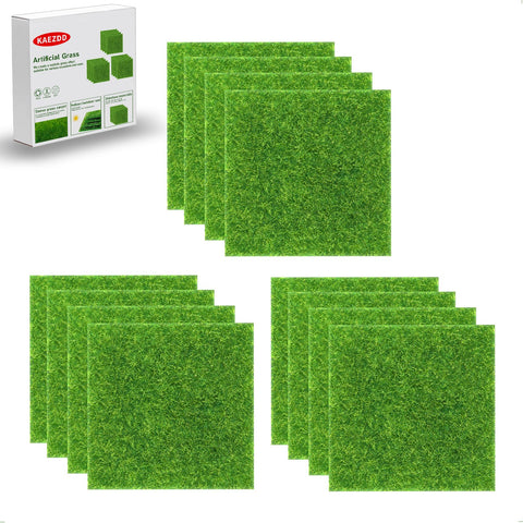 KAEZDD fake grass tile for mini garden, adds realistic greenery to tiny landscapes.