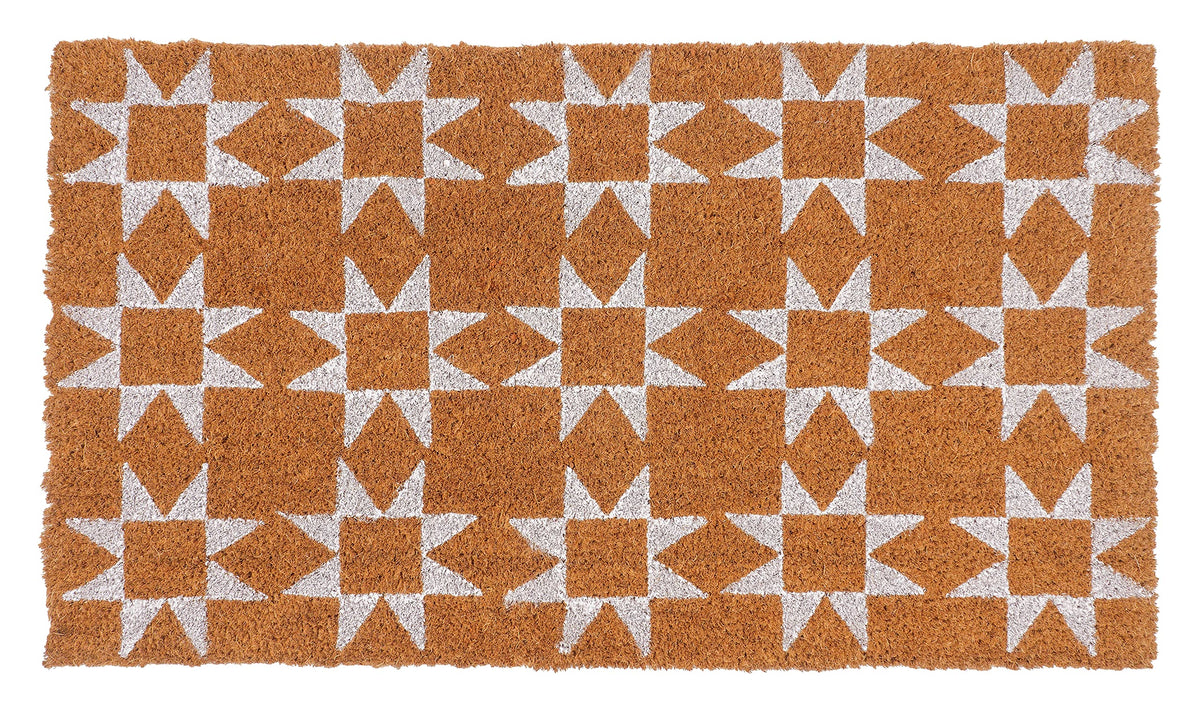 KAF Home coir doormat at the front door with textured surface for dirt capture.