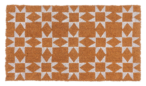 KAF Home coir doormat at the front door with textured surface for dirt capture.