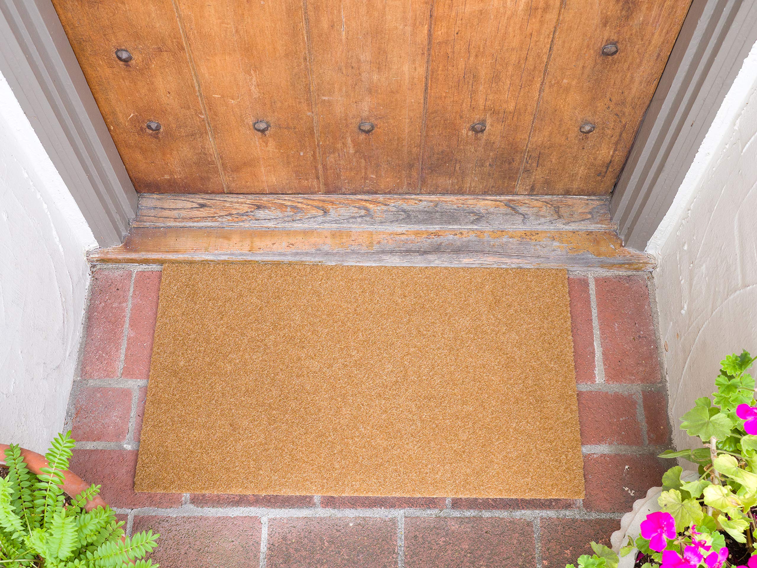 KAF Home Eco Coir Doormat bottom non-slip backing in entry.