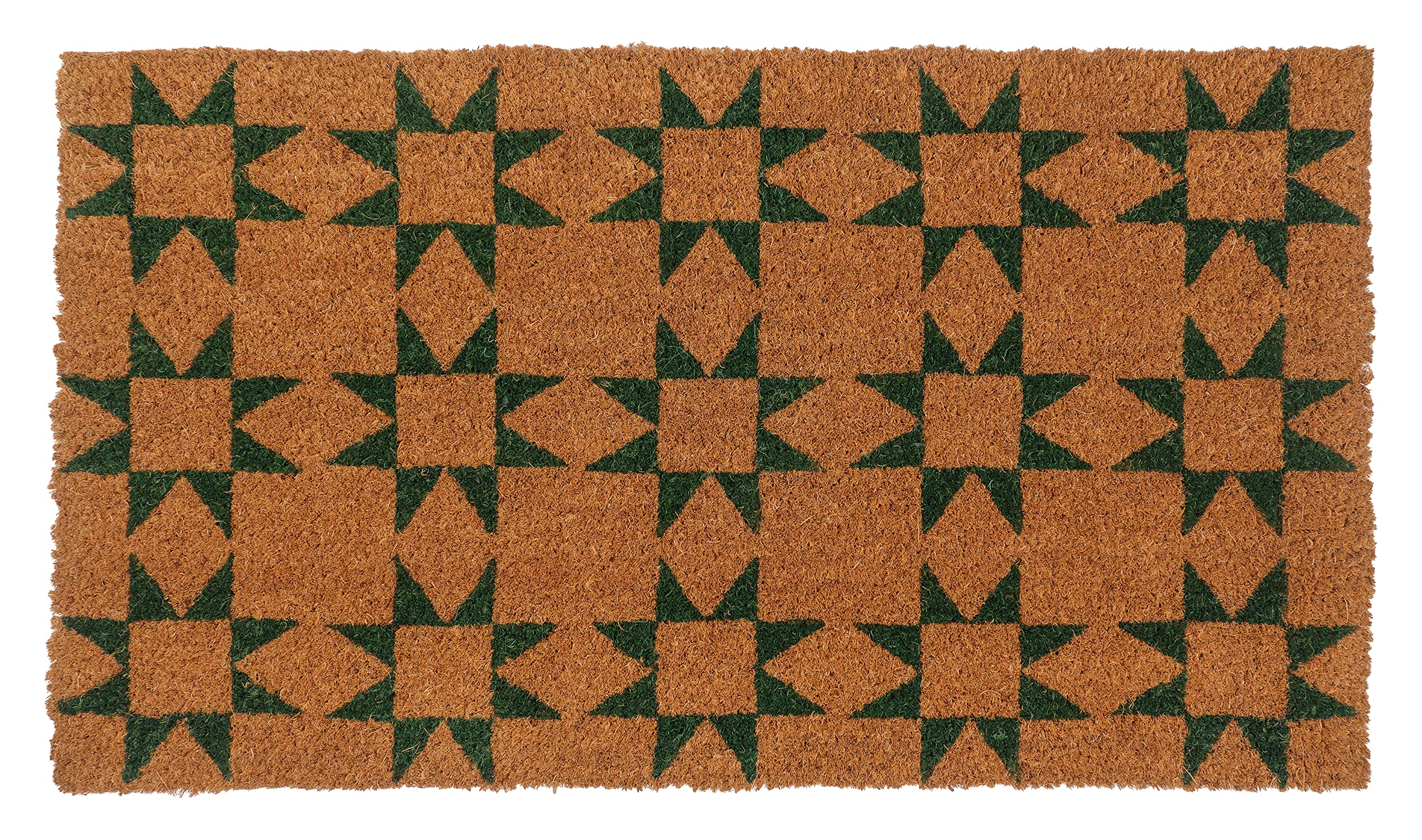 KAF Home green coir doormat, front view, traps dirt at entry.