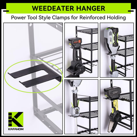 KAFAHOM dual shelf design supports batteries and chargers within reach