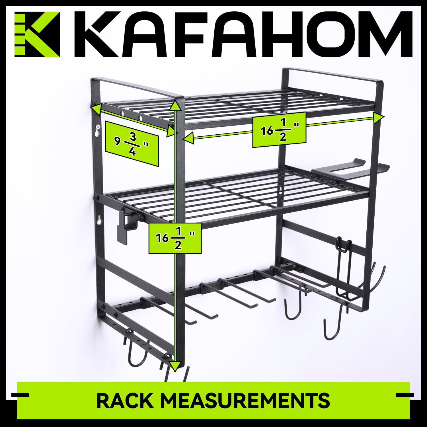 KAFAHOM three tier wall rack maximizes garage storage space