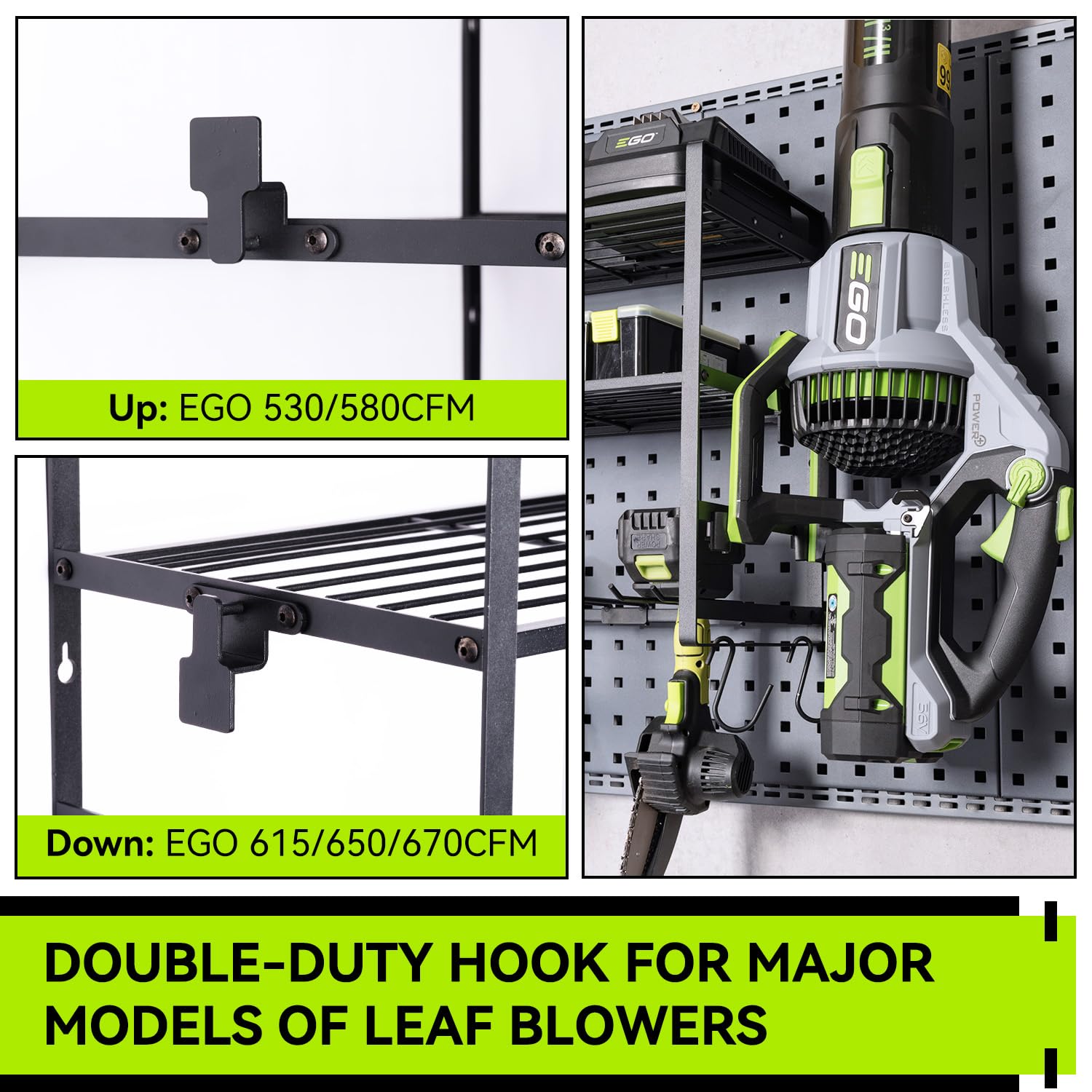 KAFAHOM weed eater rack stores tools neatly and ready to reach