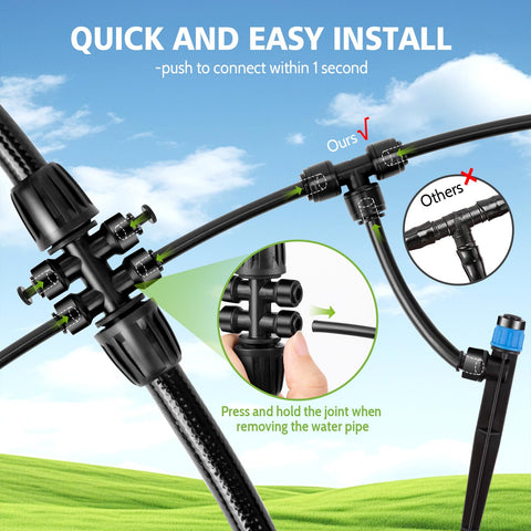 Kafuzi drip sprinklers with adjustable flow for tailored watering.