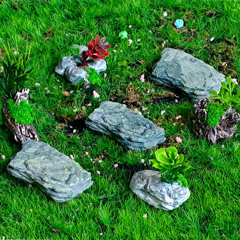 Kai Dream tree stumps provide natural focal points in miniature landscapes.