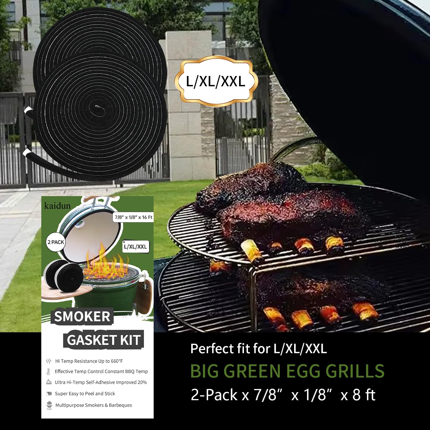 Kaidun 16ft smoker gasket roll for easy replacement.