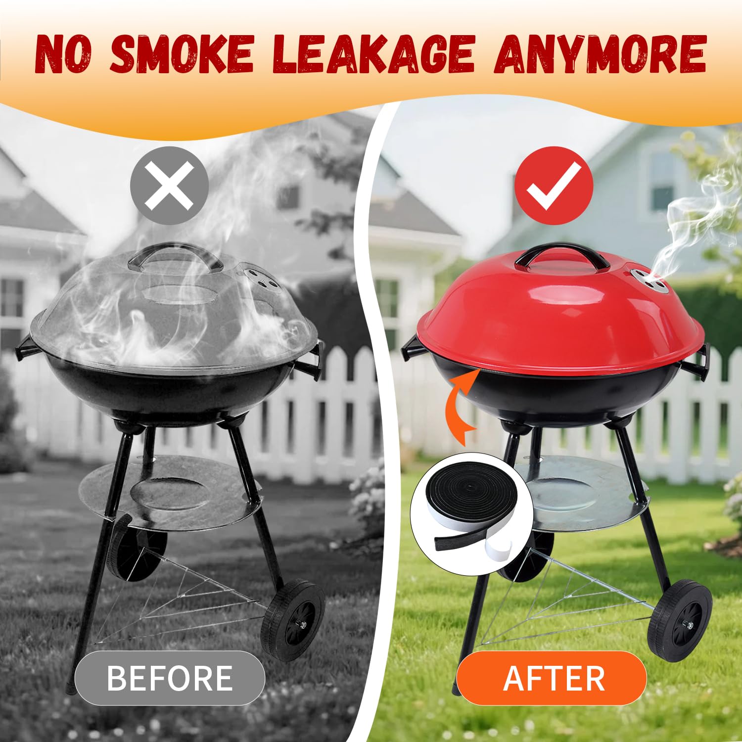 Gasket withstands up to 660°F for durable grilling sessions