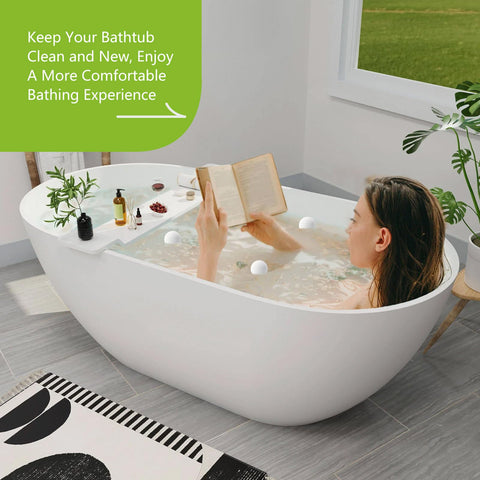 Kaifansun bath toy-style absorber ball in tub provides safe water play and cleaning.