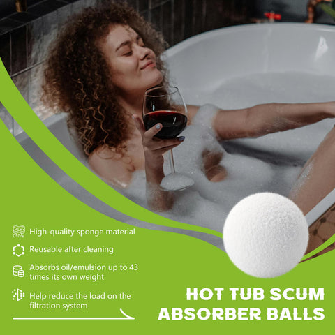 Kaifansun spa oil absorber ball floats in clear water, helping keep water pristine.