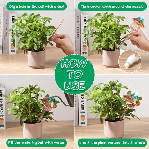 Kaimfdg hanging plant globe provides stylish irrigation for trailing plants.