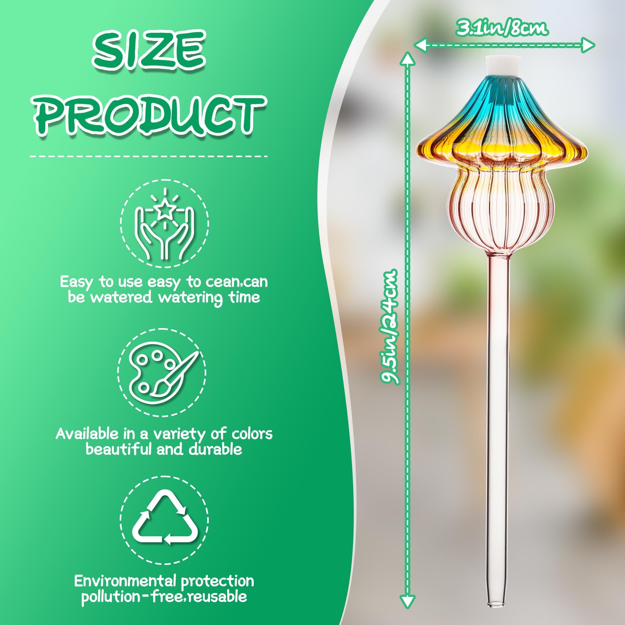 Kaimfdg indoor-outdoor watering globes blend with decor while protecting moisture levels.