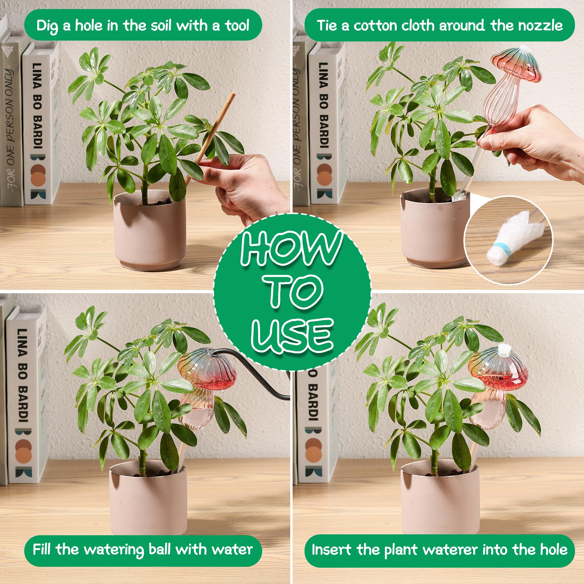 Kaimfdg self watering globes fit hanging baskets and patio plants.