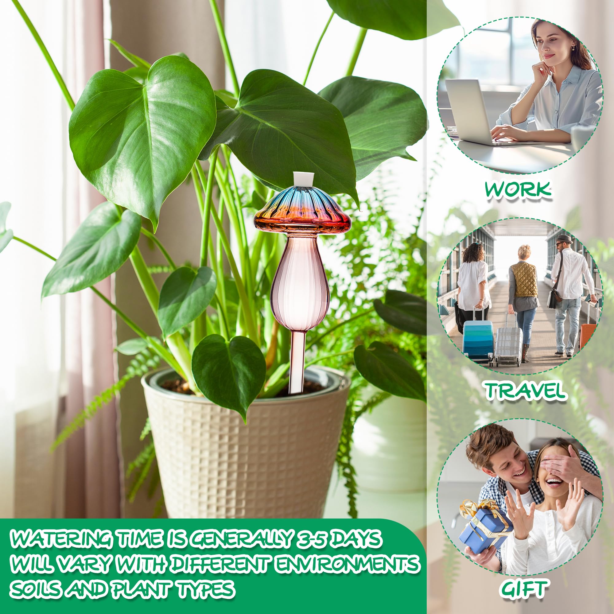 Kaimfdg 4-pack keeps plants hydrated when you’re away.