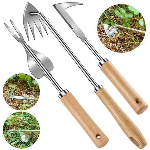 Kaimfdg three-pack weed puller set for quick crack removal in driveways.