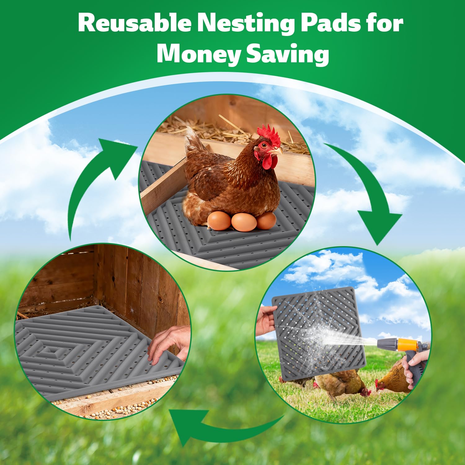 Kaipeia nesting pad 12x12 gray is washable for quick cleanup.