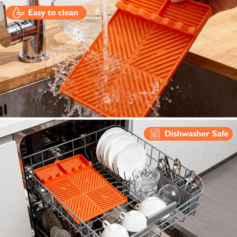 Kaisiking mat cleans quickly and is dishwasher-safe for fast cleanup.