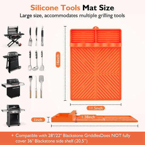 Kaisiking mat holds utensils and condiment bottles securely during cooking.