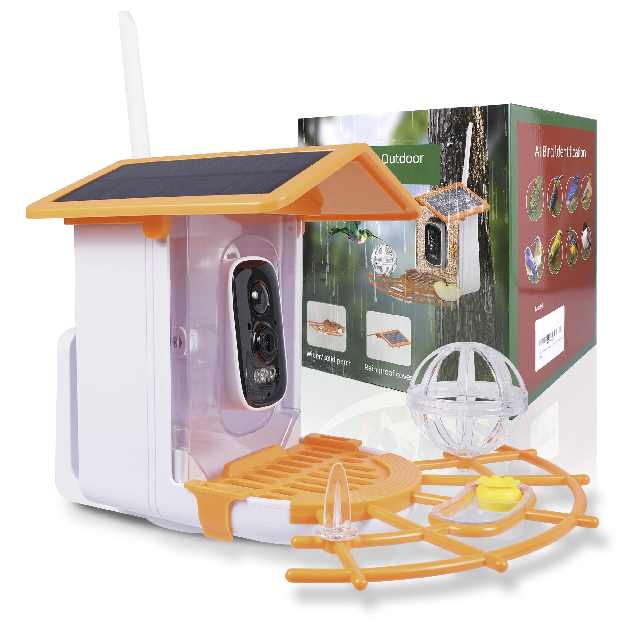 Kaixincz Bird Feeder with Camera front view captures clear bird footage for identification
