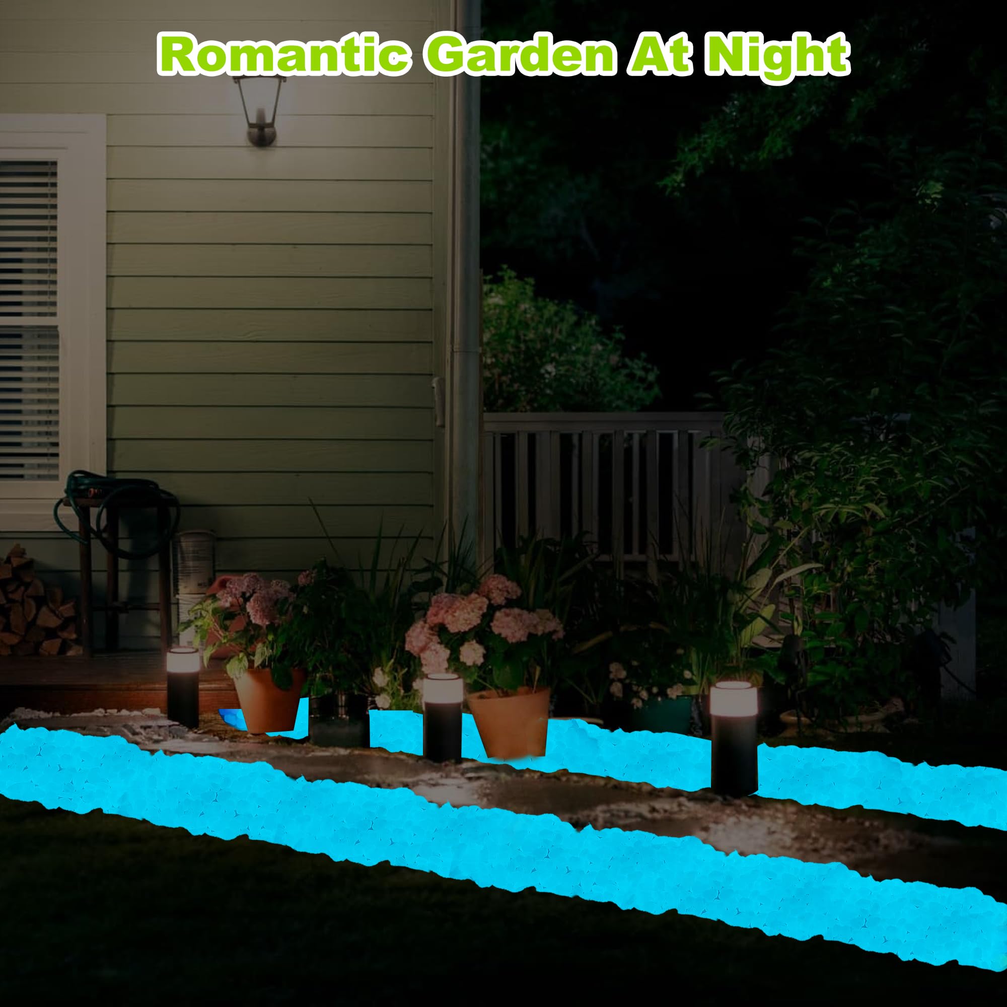 Kaiyuan Dynasty garden luminous pebbles blue for captivating yard decor.