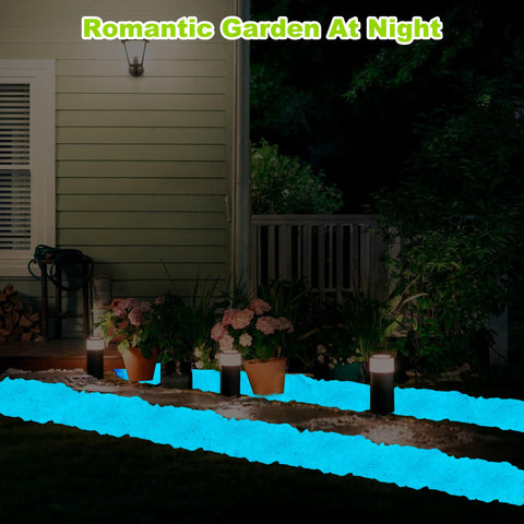 Kaiyuan Dynasty garden luminous pebbles blue for captivating yard decor.