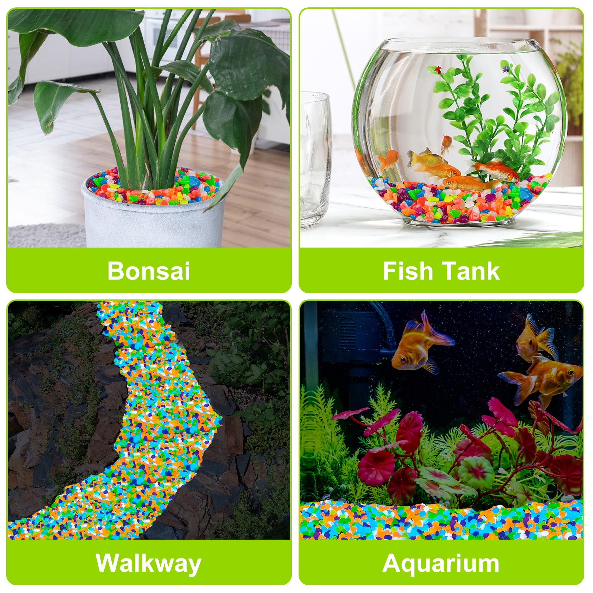 Fairy garden scene using Kaiyuan Dynasty glow pebbles for whimsy