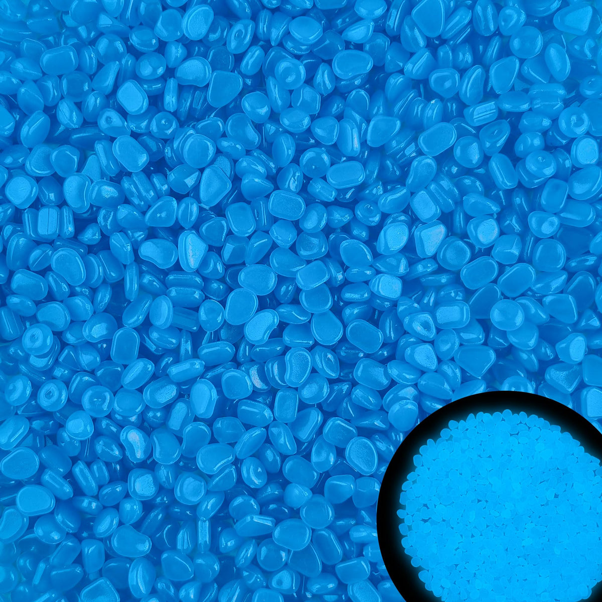 Kaiyuan Dynasty glow stone blue pebbles for garden accents that glow at night.
