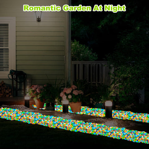 Kaiyuan Dynasty lawn and patio glow brightens outdoor spaces after dark.