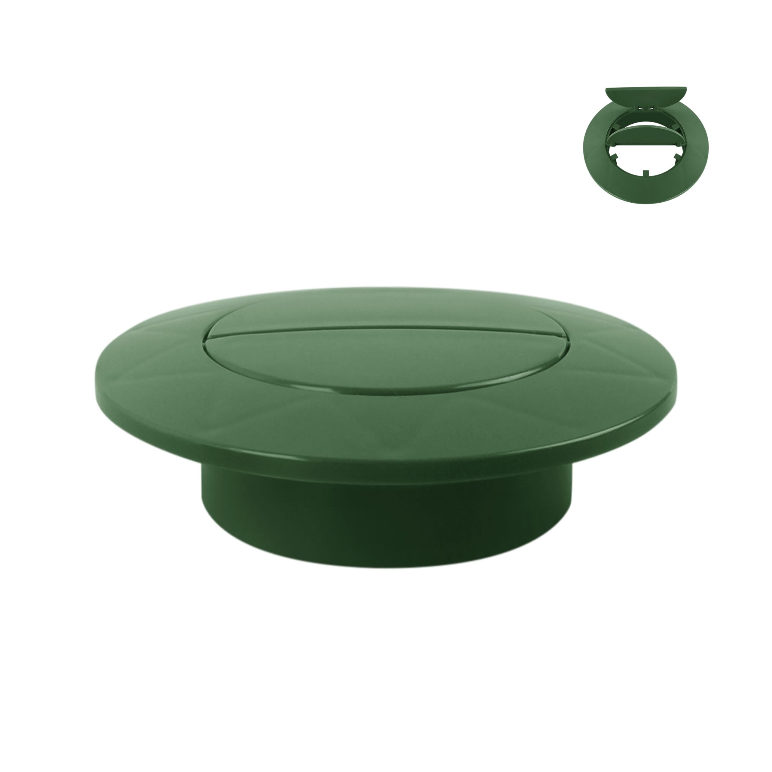 KAKAPEOPLE green pop-up drain emitter cap cap-top-view for durable outdoor drainage in lawns