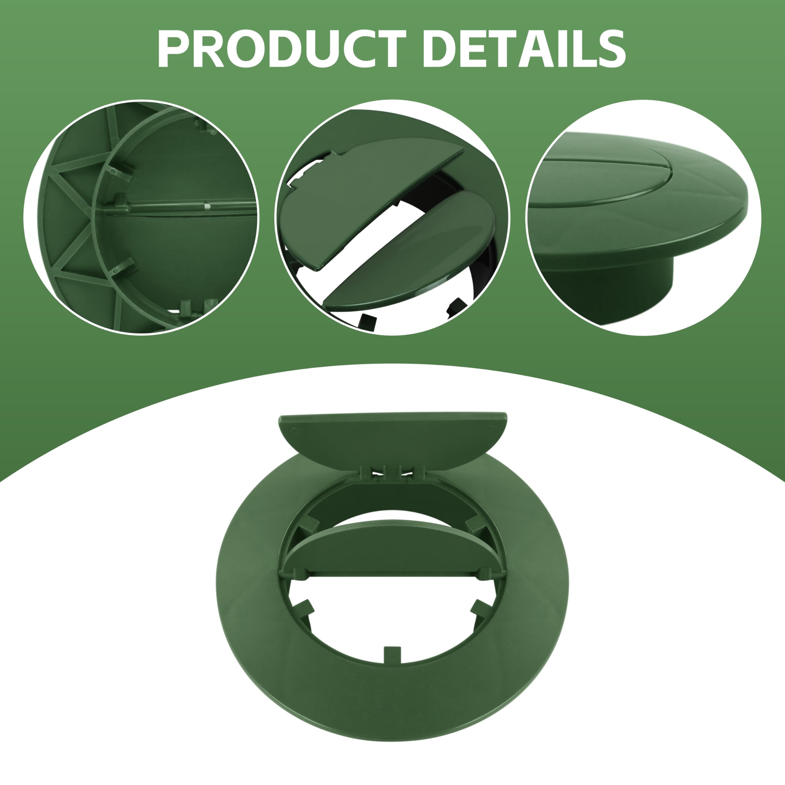 KAKAPEOPLE green emitter cap near channel drain during installation in landscape