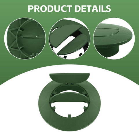 KAKAPEOPLE green emitter cap near channel drain during installation in landscape