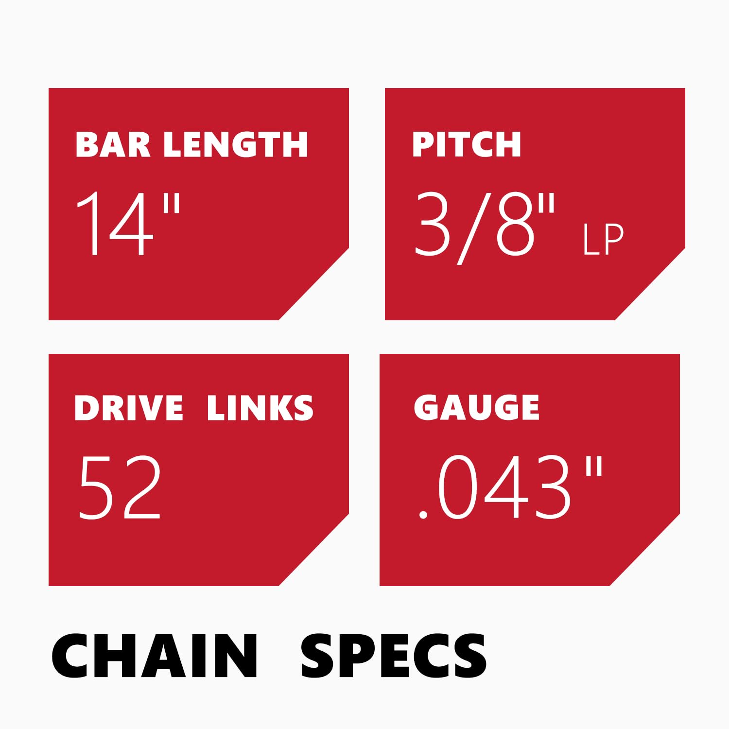 KAKEI chain with 52 drive links for standard 14 inch bars.