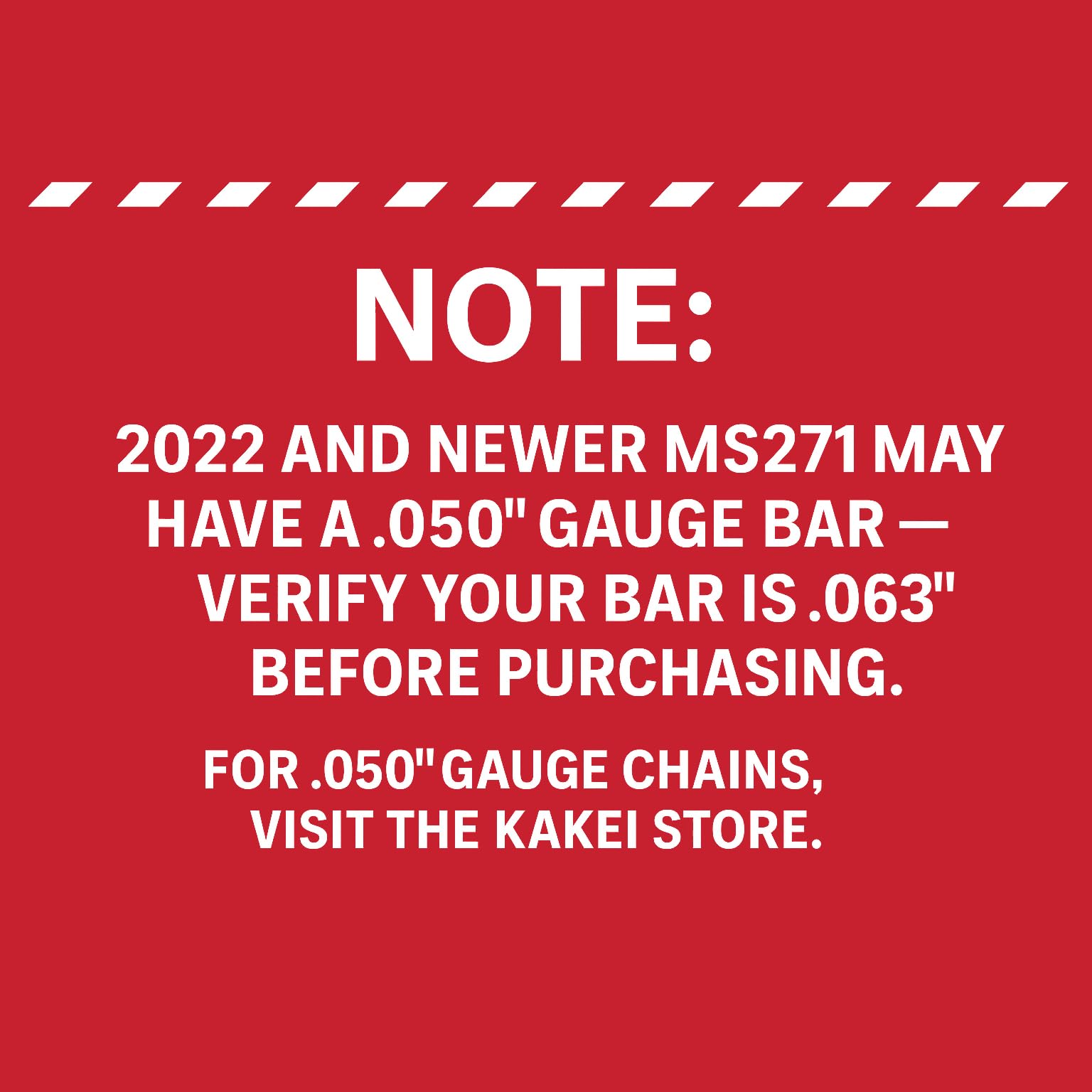 KAKEI chain, .063 gauge, supports rugged use and durability.