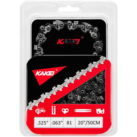KAKEI chainsaw chain, 20-inch length, 325 pitch, for smooth cutting.