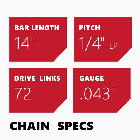 Riveted, quenched construction strengthens KAKEI chain for tough pruning tasks.