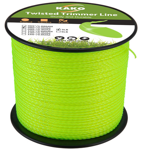 KAKO 080 heavy-duty twisted trimmer line on a roll ready for tough yard work.