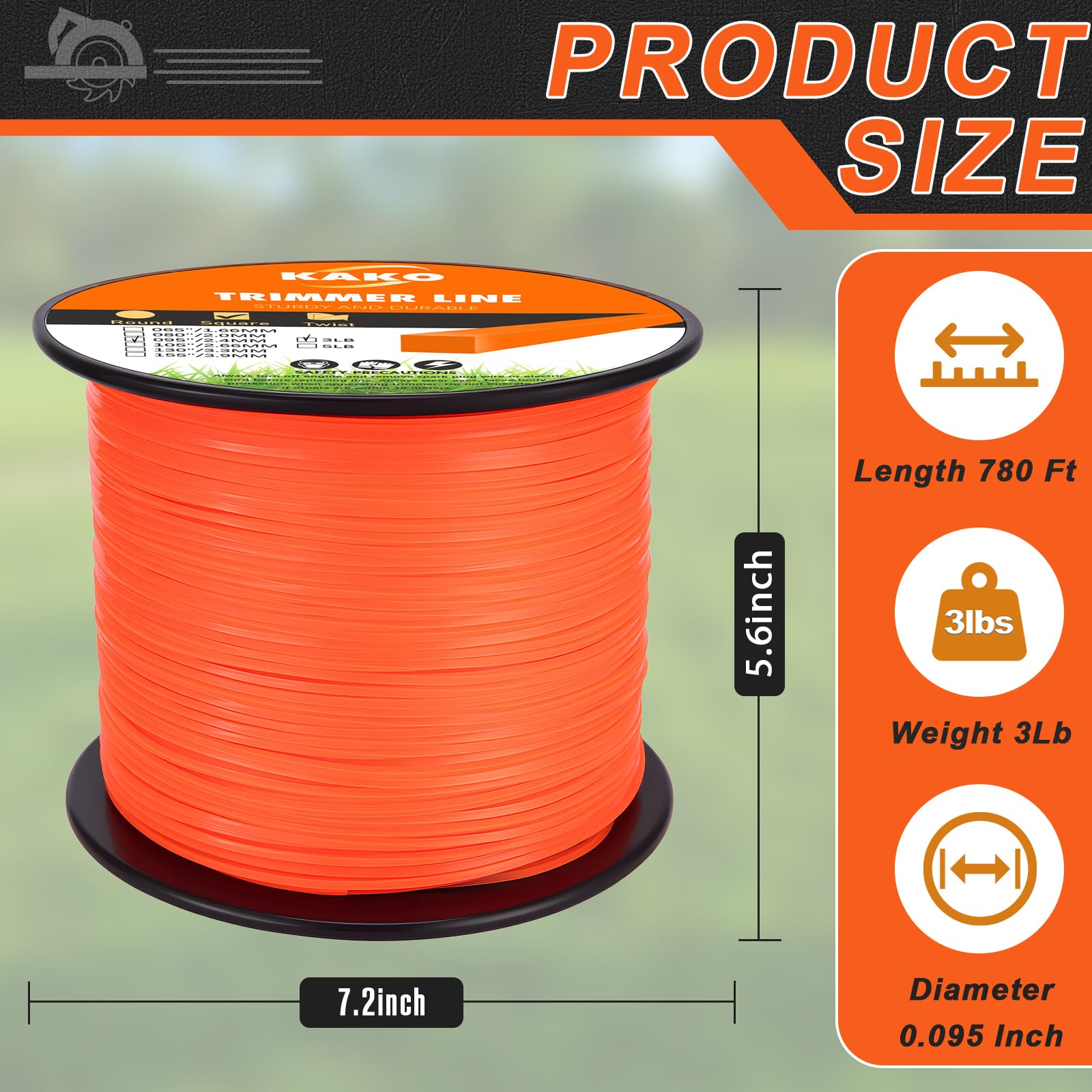 KAKO 095 square line compatible with Echo Husqvarna Ryobi and more