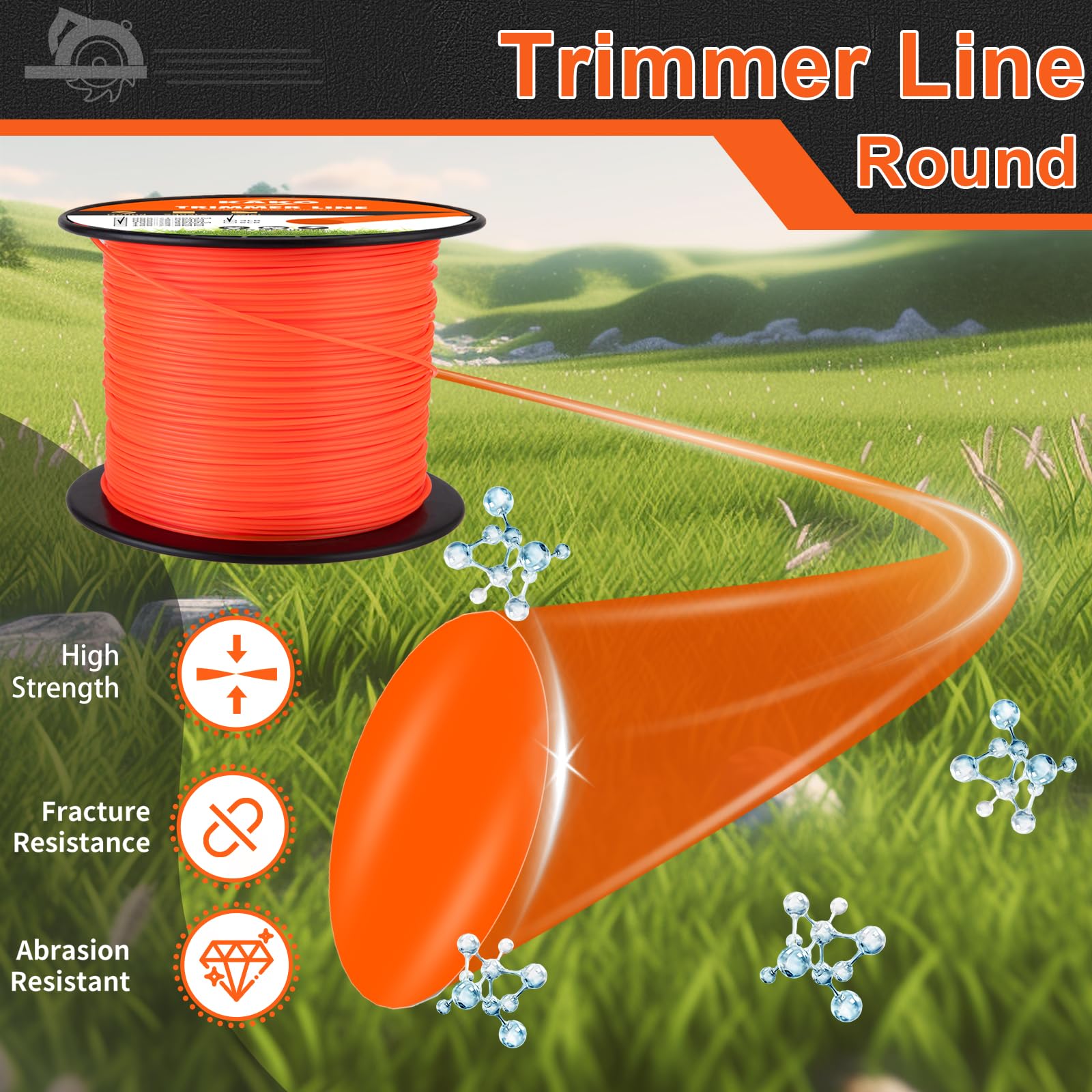 KAKO 095 trimmer line strong durability resists breaks during tough jobs
