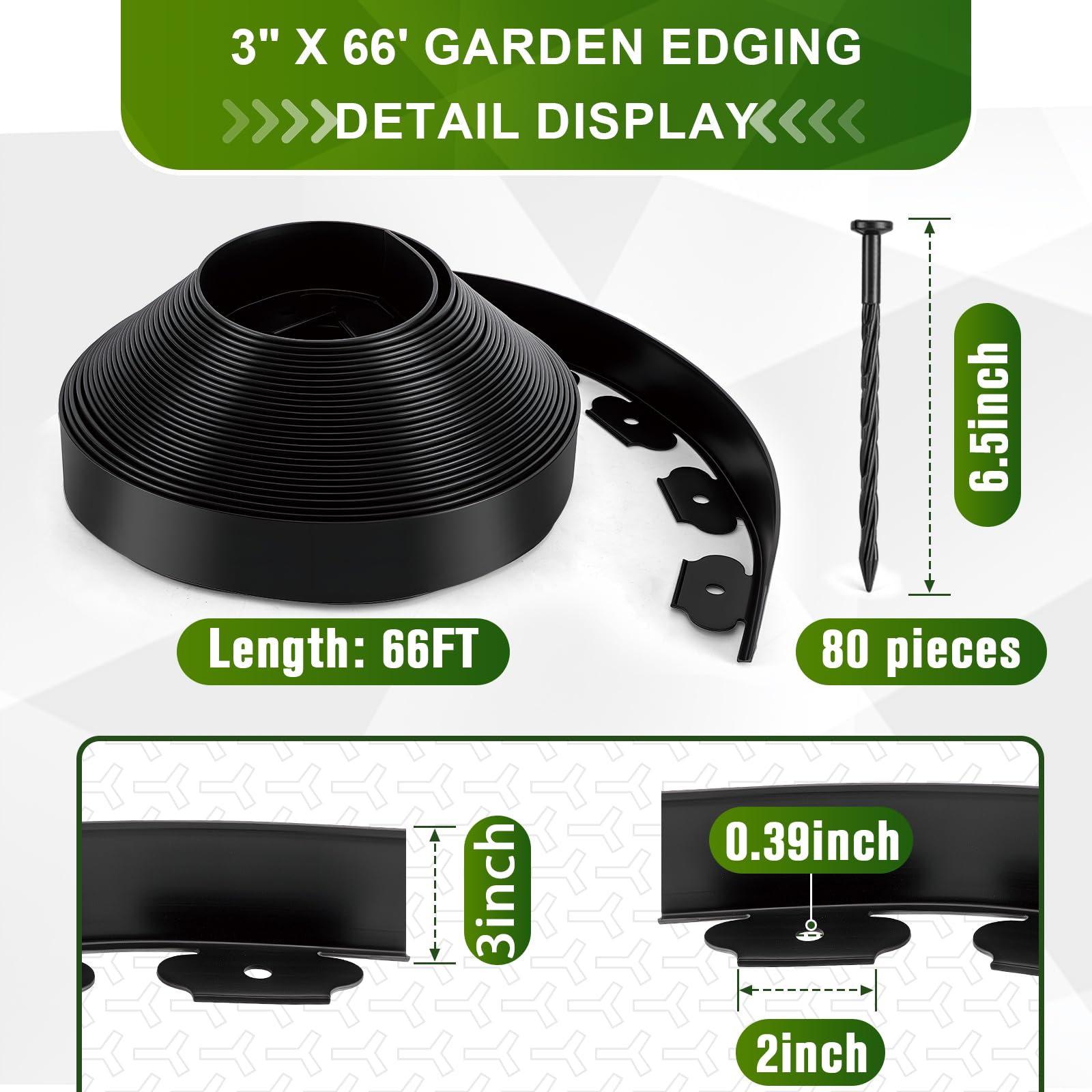 KAKO 80 anchoring spikes secure the border for reliable no-dig installation.