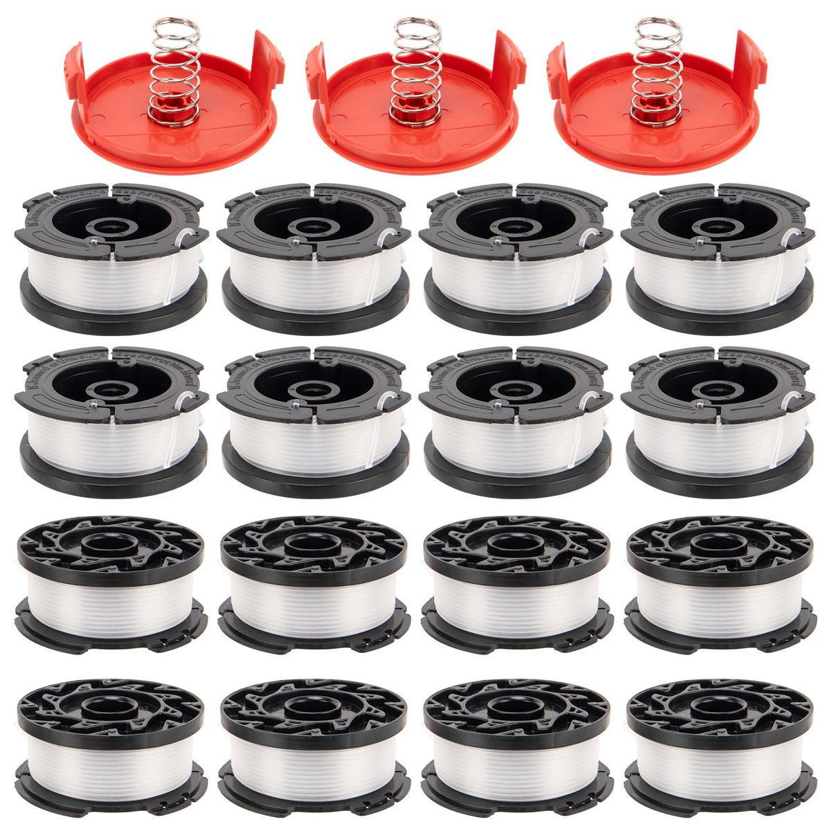 KAKO AF100 spool close-up showing durable nylon line for Black Decker