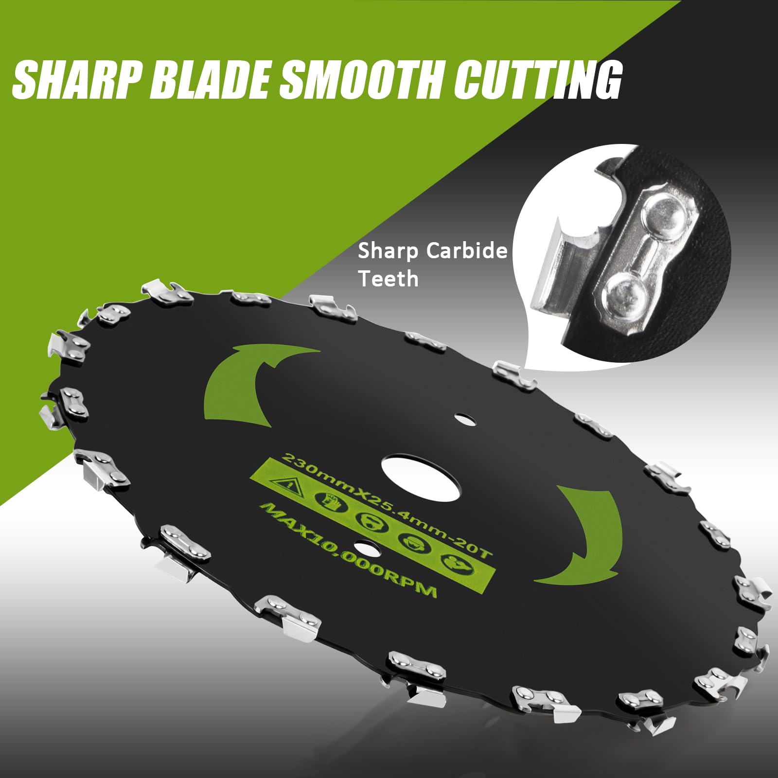 KAKO 9-inch blade compatible with gas and electric trimmers.