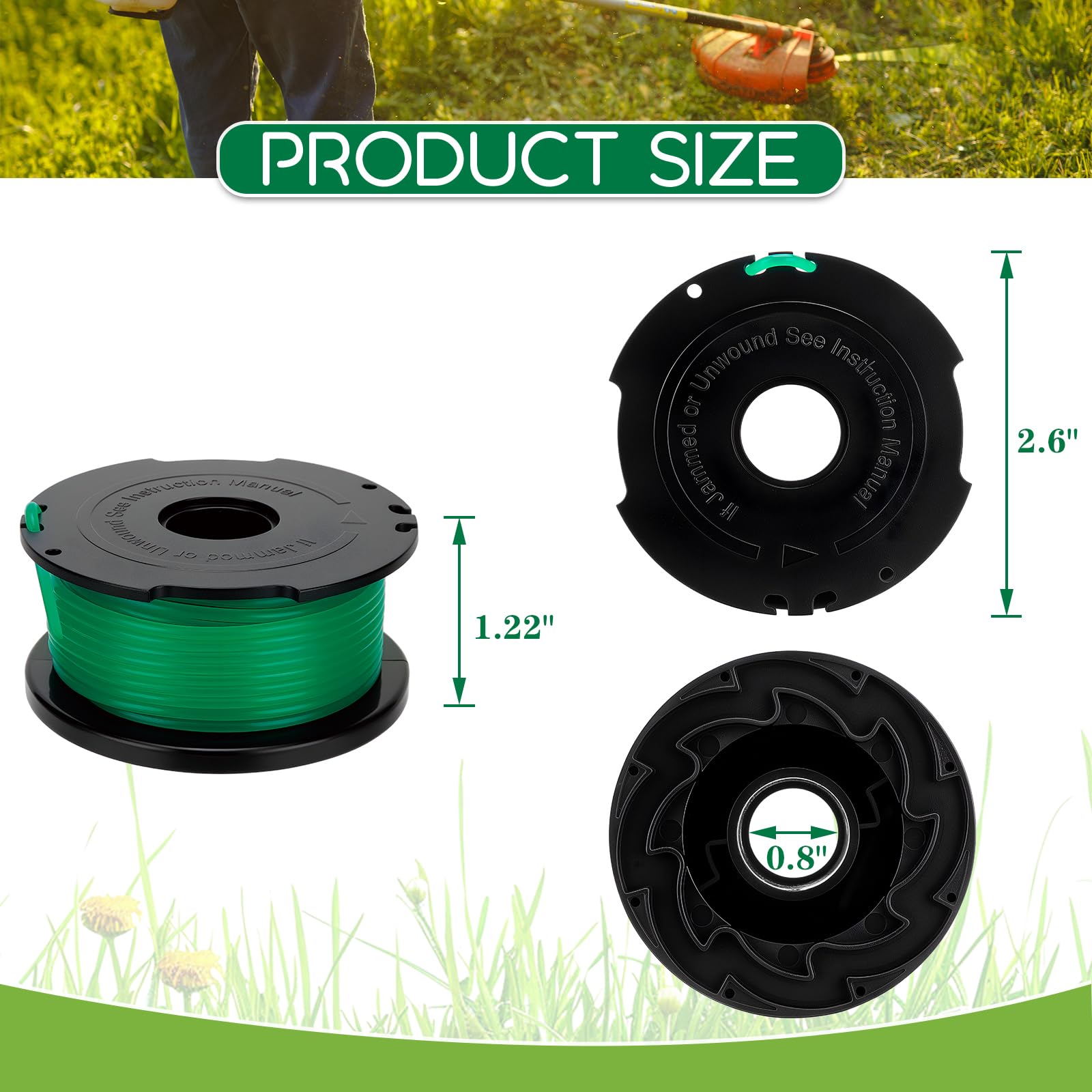 KAKO GH3000 spool compatible with Black and Decker weed eaters for easy fitting.